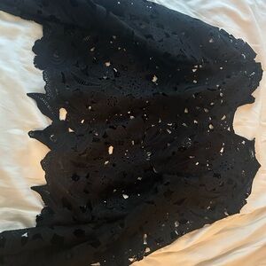 Romeo & Juliet Couture Black Crochet Lace Top